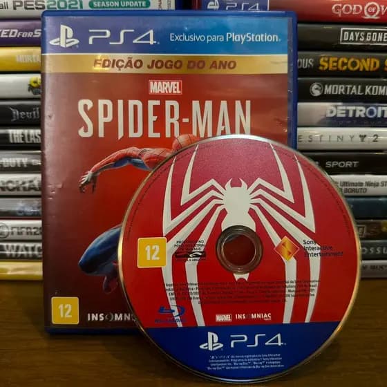 Jogo Marvel's Spider-Man PS4 Mídia Física Original Compatível com PS5 PT-BR