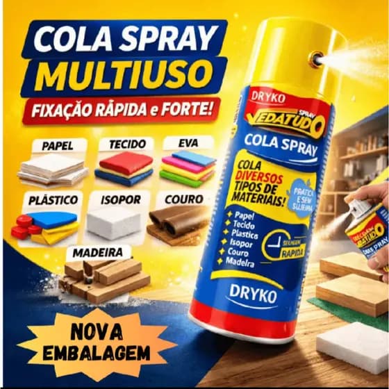 Cola Spray Permanente Uso Geral Vedatudo 400 Ml Dryko