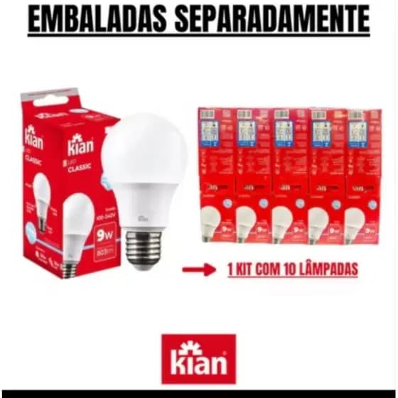Lâmpada de led 9w Bivolt 6500k luz branca fria 110/220