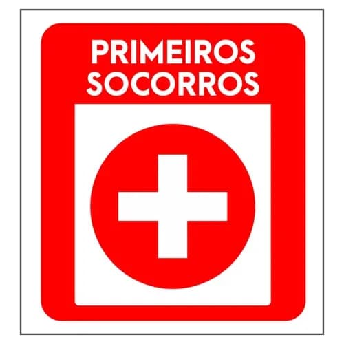kit primeiros socorros com 10 etiqueta adesivas em vinil 10x10cm