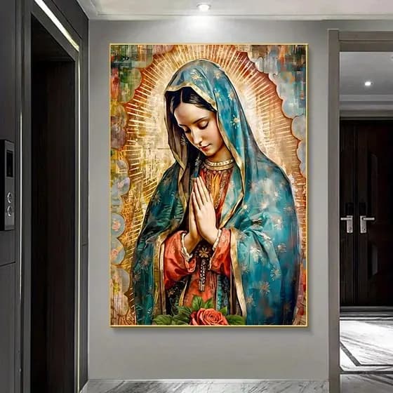 Quadro Decorativo Nossa Senhora de Guadalupe Arte Religiosa MDF Alta Resolução Sala Quarto Fé