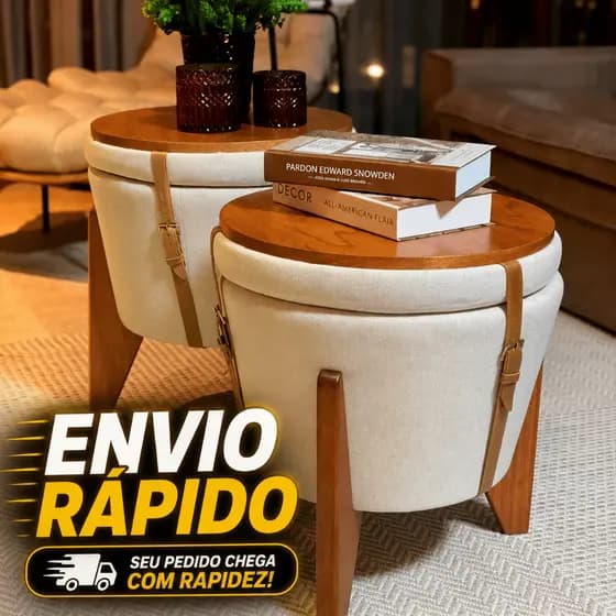 Puff Flex Premium com Armazenamento Interno
