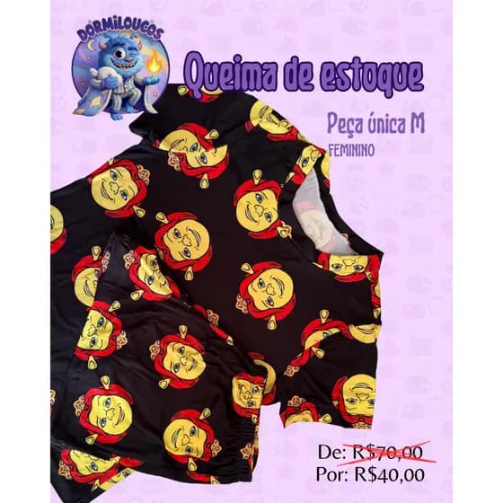 Pijama Feminino Suede Estampado Shrek Confortável Macio Moda Inverno/Verão Tamanho M Promoção