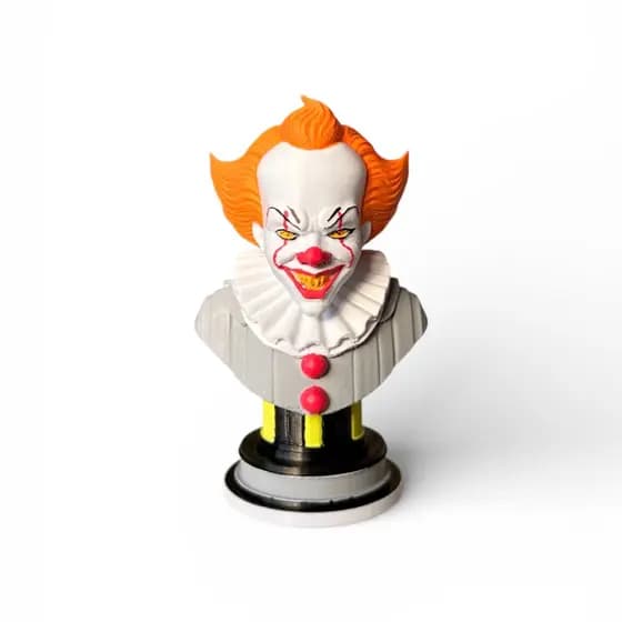 Busto Pennywise IT – Colecionável Premium | Impressão 3D | Pintado à Mão