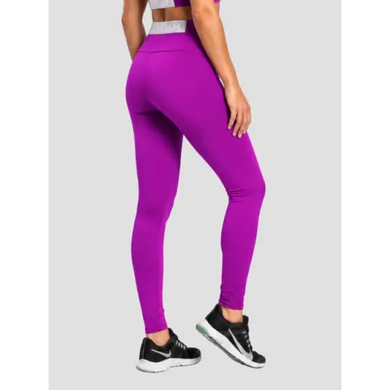 Legging Fitness Feminina Com Detalhe Em Elástico Costa Fúcsia