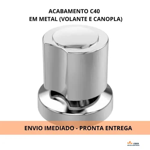 Kit De Acabamento C40 METAL Luxo Para Registro Chuveiro 1/2 ou 3/4 Pressão Gaveta (PADRÃO DECA)