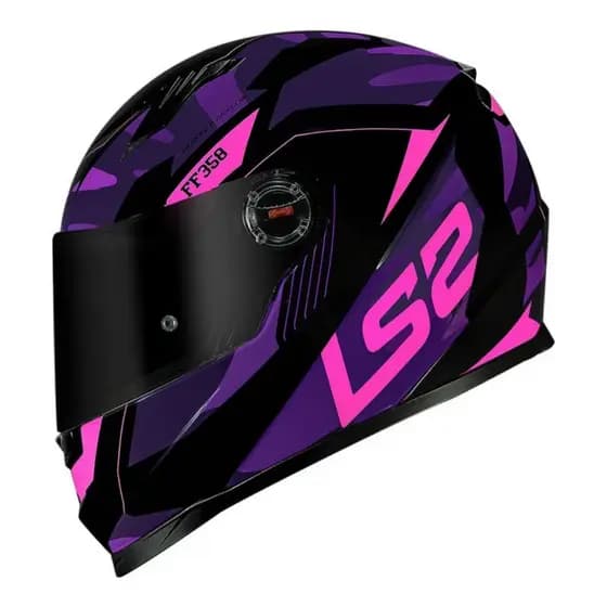 CAPACETE LS2 FF358 CLASSIC EVO TANK CAMO – Preto Roxo e Rosa