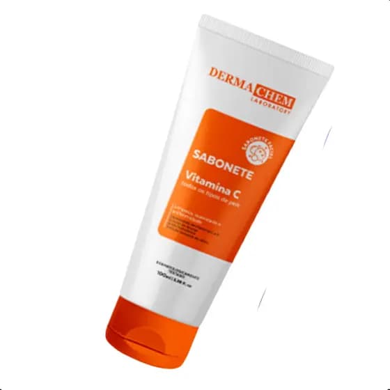 Sabonete Facial Vitamina C Dermachem 250ml – Limpeza Suave, Clareadora e Revitalizante Ácido Hialurônico + Lipossomas