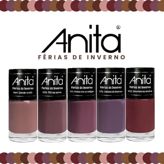 Kit Esmaltes Anita Nova Coleção Férias de Inverno Esmalte Atacado Lançamento