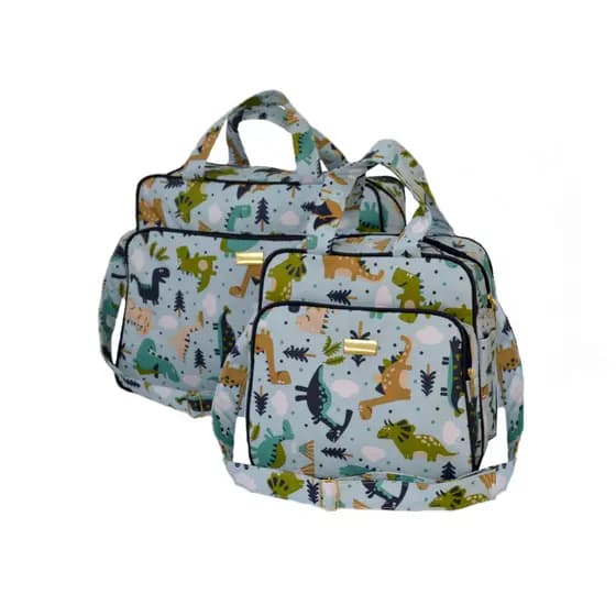 Kit Bolsa Maternidade Mala Bebê Enxoval Dinossauro 2 pçs