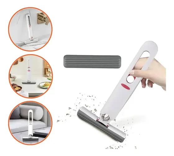 Mini Mop Manual Dobravel Esfregao de PVA Esponja Absorvente