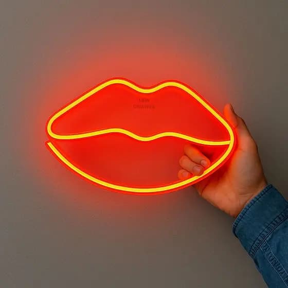 Placa Decorativa LED Neon Boca 30x20 cm