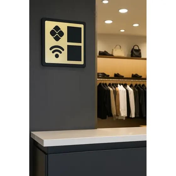 Placa Display para Parede PIX e Wi-Fi - Em Acrílico espelhado