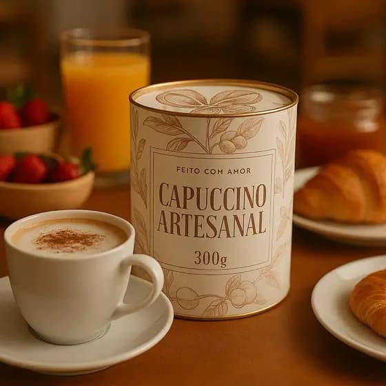 Cappuccino Artesanal Cremoso Lata 300gr Capucciono Capucino Mimo Presente Café da Manhã