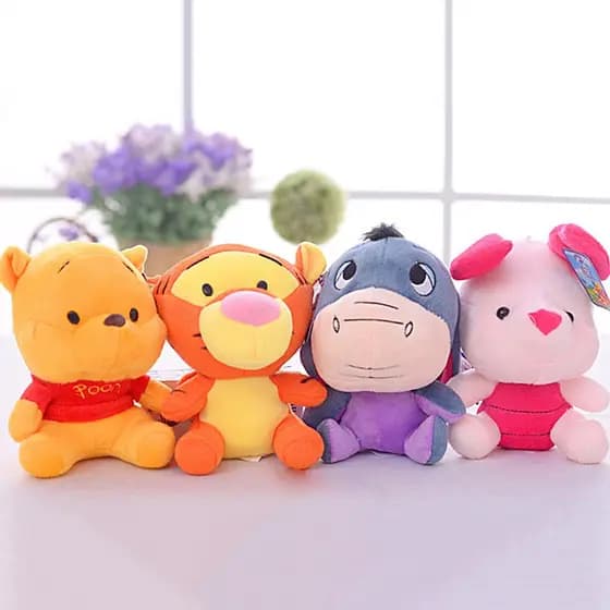 12 cm Mini Boneca De Pelúcia Brinquedo Infantil Ursinho Pooh Porco Voador Tigger Brinquedo Crianças Garota Presente de Aniversário de Natal