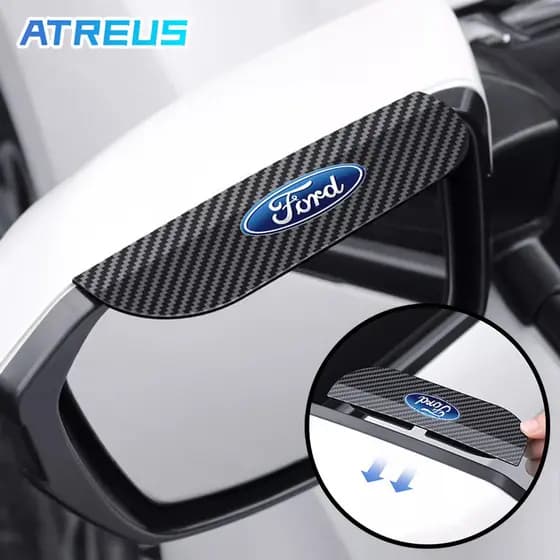 2 Peças Ford Lado Do Carro Espelho Retrovisor Chuva Sobrancelha Espelho Retrovisor De Fibra De Carbono Chuva À Prova Acessórios Para Ford Ka Focus mk2 Ranger new Fiesta Fusion Ecosport Edge
