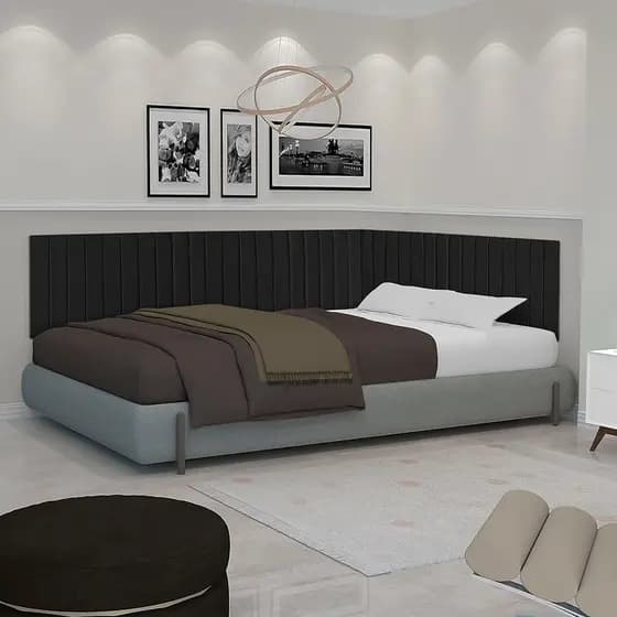 Conjunto De Cabeceira E Lateral Estofada Para Cama Box King - Várias Cores