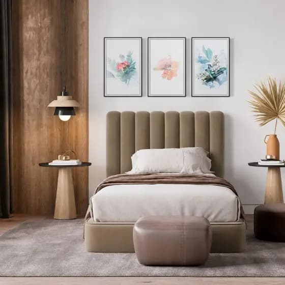 Cabeceira Estofada Ripada Para Cama Box Solteiro 0,90cm - Várias Cores