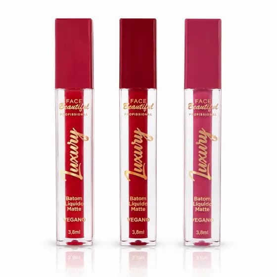 Batom Líquido Matte Vegano Linha Luxury Face Beautiful 3,8ml