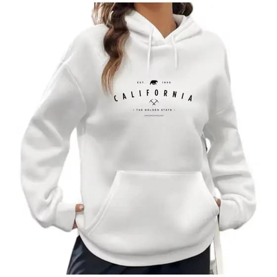 Moletom Quentinho Canguru Blusa De Frio Outono Inverno Estampado California Golden State Moda Gringa014