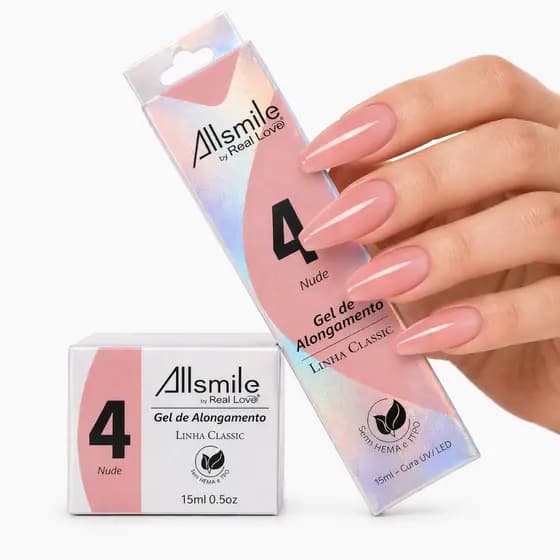 Kit Gel de Modelagem Refil + Pote Nude 4 - 15ml Real Love - Gel De Alongamento - Gel Construtor