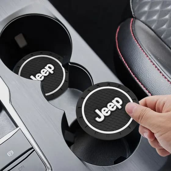 1-2pçs Porta-Copos De Água Silicone Antiderrapante Decoração Para Jeep Rubicon Grand Cherokee Patriot Renegade Bússola