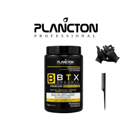 BTX Orghanic Premium Plancton - Sem Formol 1kg + Luvas e Pente