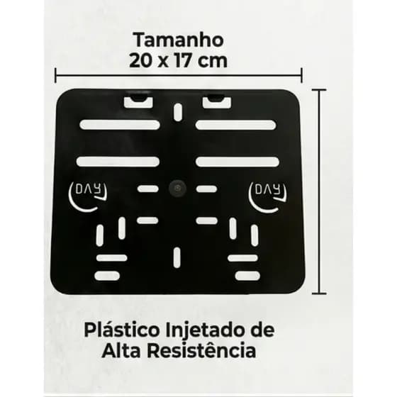 Suporte Moldura Placa Moto Mercosul 20cm x 17cm Anti Quebra