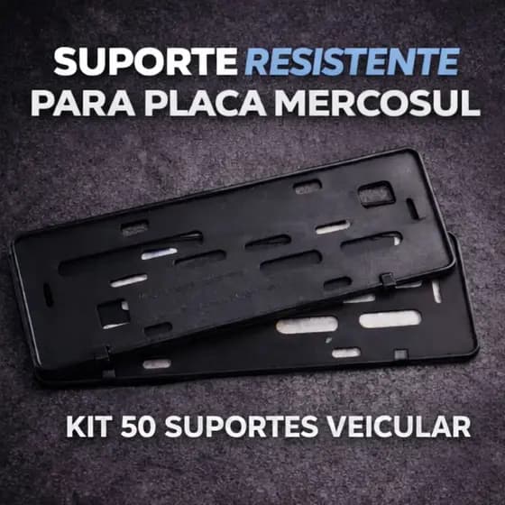 Kit 50 Suportes de Carro Plastico Injetado Para Placa Mercosul