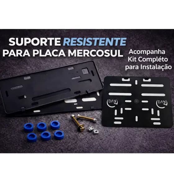 Kit Suporte De Placa Para Carro E Moto Com Lacres e Parafusos Material Resistente Plástico Injetado