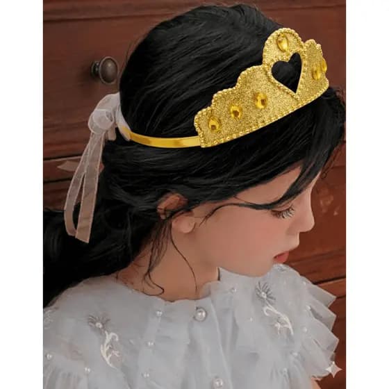 Coroa Tiara De Cabelo Acessório De Princesa Dourada Infantil