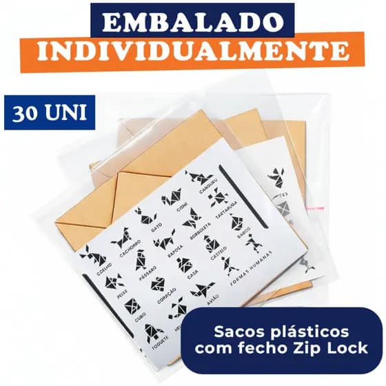 Kit 30 Tangram 10x10 MDF Quebra Cabeça Educativo Infantil Lembrancinha Montessori