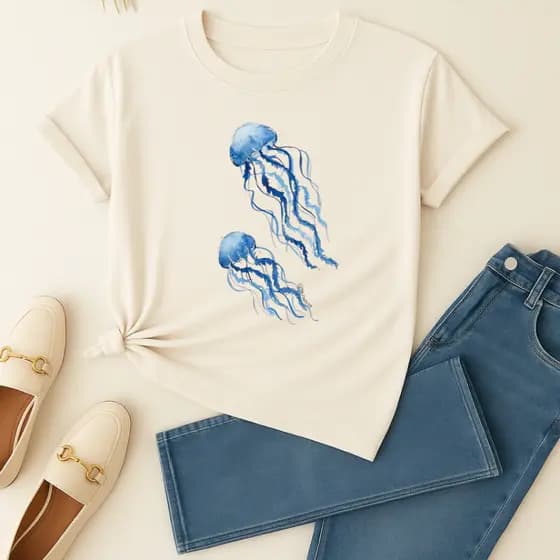 Camiseta Feminina | Estampa Agua viva | Estilo e moda t-shirt