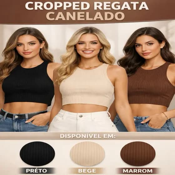 Cropped Feminino Canelada Regata Feminina Camiseta Básica Feminina Crooped Regatinha Cropet canelado básico