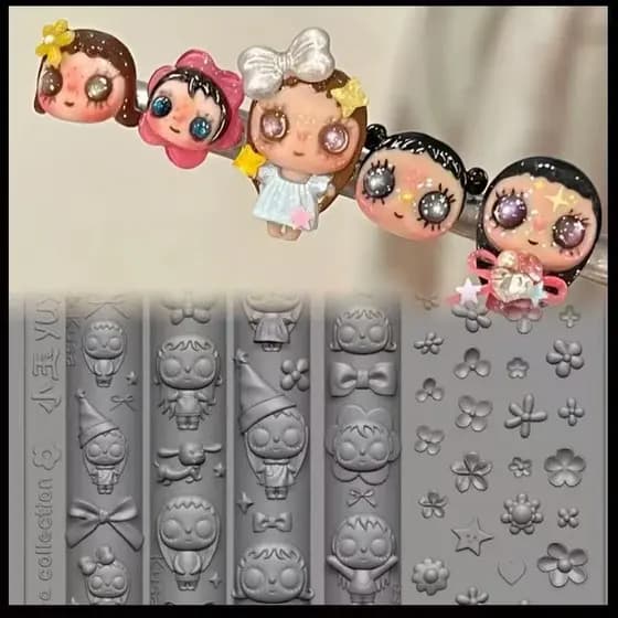 Xiaocao novo estilo molde Xiaoyu Manicure molde de Silicone yuuu molde alta transparência