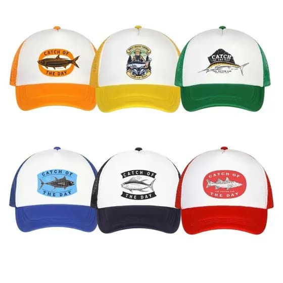 Boné de beisebol estampado de pesca rede respirável cúpula boné Hip Hop boné esportivo