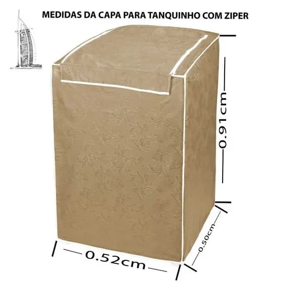 Capa Para Máquina De 7 a 9kg Várias Cores Interior Aveludado Acabamento Premium
