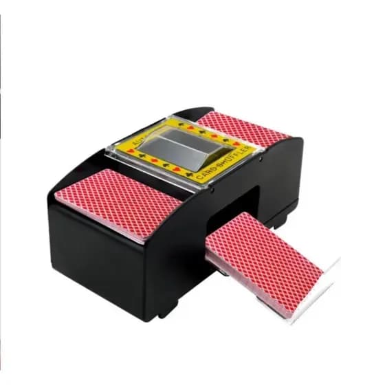 Embaralhador Misturador Cartas Baralho Automático Para 2 Decks Baralho Tamanho Tradicional Funciona Com 4 Pilhas AA Poker Casino