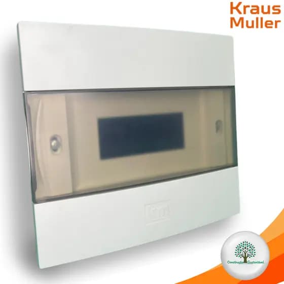 Quadro Centro Distribuição 08 Din Transparente e Branco, Reversivel Krausmuller