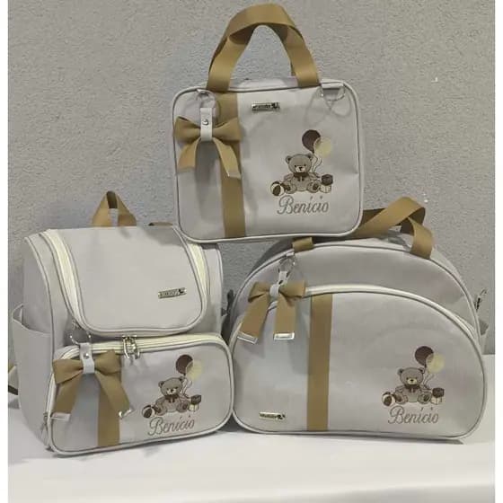 kit Bolsas Maternidade Luxo 3 peças personalizada Baby Triple