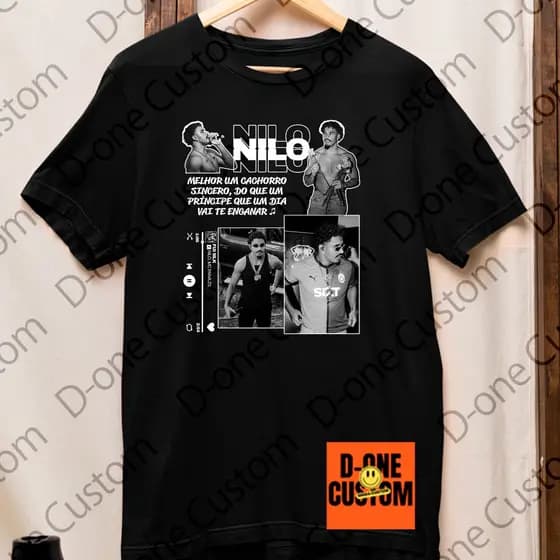 Camisa Camiseta Nilo Frente Cantor Nacional Funk Musica Estampada Fui Mlk Com Mc Paiva