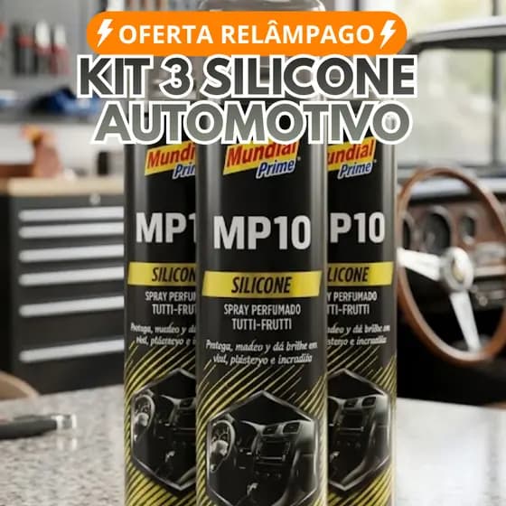 Silicone Spray Automotivo 300ml Perfumado Tutti Frutti Proteçao e Brilho Couro Plastico Borrachas