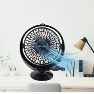 mini ventilador de Mesa Redondo Portátil com USB - Preta 25,5 cm