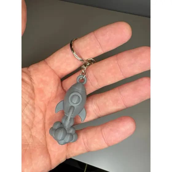 Chaveiro Colecionável Foguete em Propulsão / Lançamento Geek Decorativo 3D