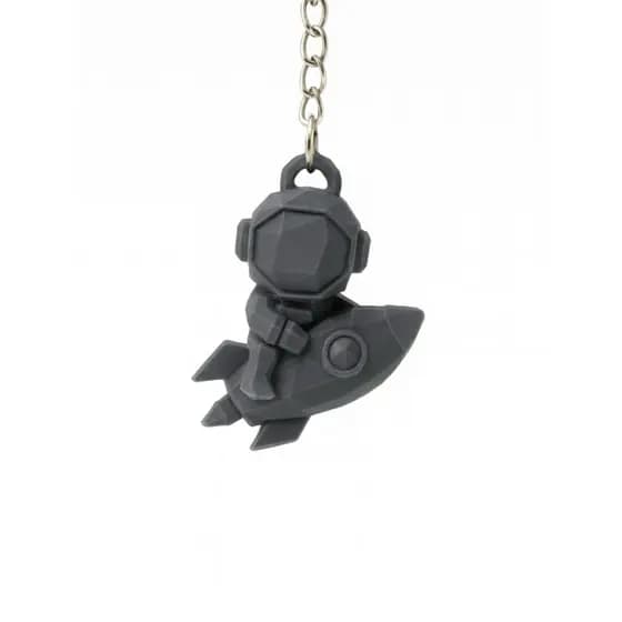 Chaveiro Colecionável Astronauta no Foguete Geek Decorativo 3D