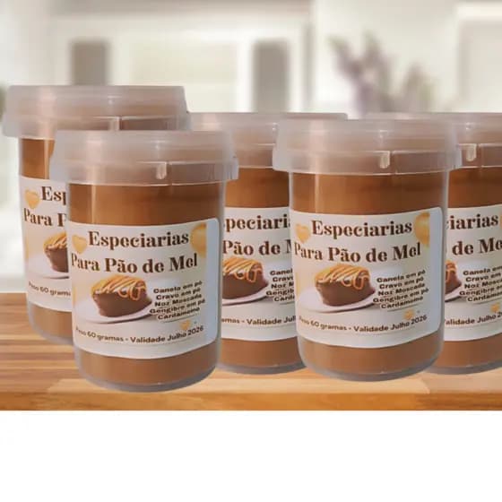 MIX ESPECIARIAS PARA PÃO DE MEL - POTE COM 50 GRAMAS AROMA QUE DEIXA SUA MASSA SHOW.