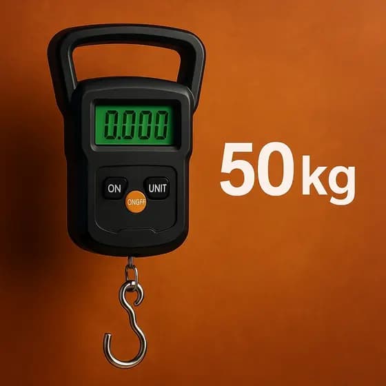 Balança Digital Portátil 50kg | Alta Precisão, Display Iluminado e Função Tara DKL