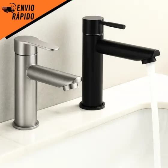 Torneira Bacia em Aço Inox e Preta 304 Torneira Bacia Inox Torneira Banheiro Cromada 1378
