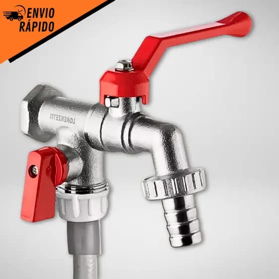 Torneira Esfera 2 Saídas Maquina Tanque Lavanderia 1/2 E 3/4 Metal Cromado Bico Removível 1256