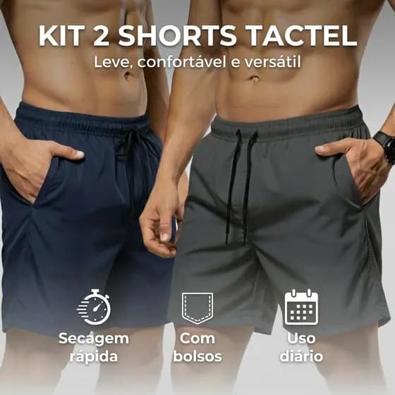Kit 2 Bermudas Masculina short tactel masculino Com Bolsos Laterais Tamanho P Ao GG
